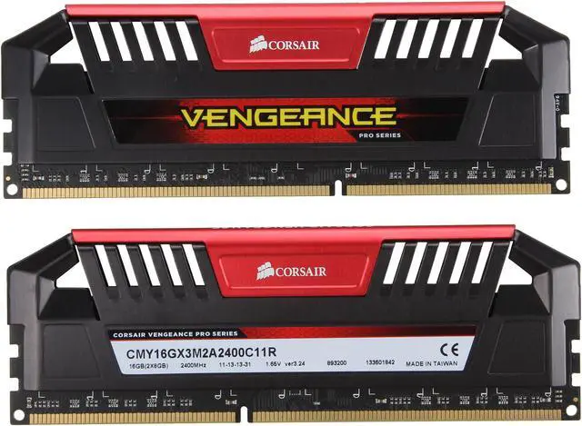 Alt view image 2 of 3 - CORSAIR Vengeance Pro 16GB (2 x 8GB) DDR3 2400 (PC3 19200) Desktop Memory Model CMY16GX3M2A2400C11R