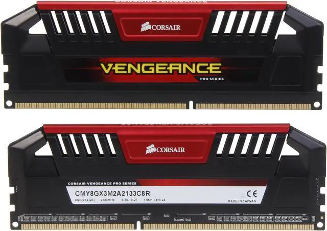 Alt view image 2 of 3 - CORSAIR Vengeance Pro 8GB (2 x 4GB) DDR3 2133 (PC3 17000) Desktop Memory Model CMY8GX3M2A2133C8R