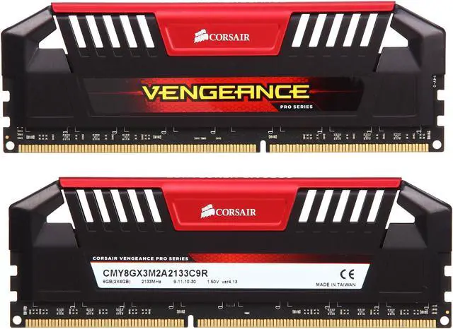 Alt view image 2 of 3 - CORSAIR Vengeance Pro 8GB (2 x 4GB) DDR3 2133 (PC3 17000) Desktop Memory Model CMY8GX3M2A2133C9R
