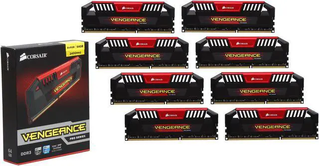 Alt view image 3 of 3 - CORSAIR Vengeance Pro 64GB (8 x 8GB) DDR3 2400 (PC3 19200) Desktop Memory Model CMY64GX3M8A2400C11R