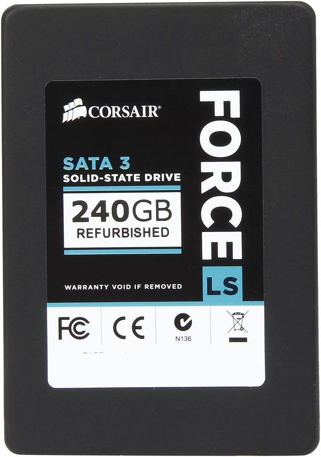 Alt view image 2 of 5 - Corsair Force LS Series CSSD-F240GBLS/RF2 2.5" 240GB SATA III MLC Internal Solid State Drive (SSD) Factory Refurbished
