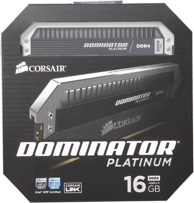 CORSAIR Dominator Platinum 16GB (4 x 4GB) DDR4 3000 (PC4 24000) Desktop  Memory Model CMD16GX4M4B3000C15