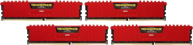 Main image of CORSAIR Vengeance LPX 16GB (4 x 4GB) DDR4 2666 (PC4 21300) C16 Memory Kit - Red Model CMK16GX4M4A2666C16R