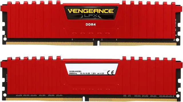 Alt view image 2 of 3 - CORSAIR Vengeance LPX 32GB (4 x 8GB) DDR4 2666 (PC4 21300) memory kit for DDR4 Systems Model CMK32GX4M4A2666C16R