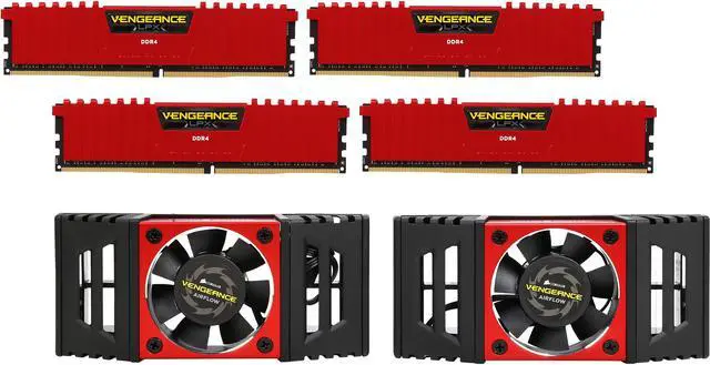 Main image of CORSAIR Vengeance LPX 16GB (4 x 4GB) DDR4 3200 (PC4 25600) Memory Kit - Red Model CMK16GX4M4B3200C16R