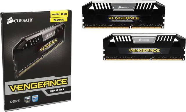 Alt view image 3 of 3 - CORSAIR Vengeance Pro 16GB (2 x 8GB) DDR3 2400 (PC3 19200) Desktop Memory Model CMY16GX3M2A2400C11