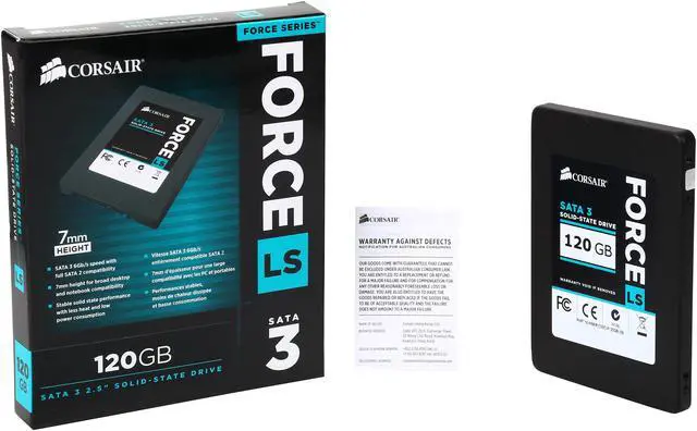 Alt view image 5 of 5 - Corsair Force LS 2.5" 120GB SATA III MLC Internal Solid State Drive (SSD) CSSD-F120GBLSB