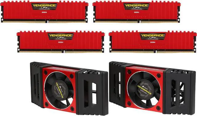 Main image of CORSAIR Vengeance LPX 32GB (4 x 8GB) DDR4 3000 (PC4 24000) Desktop Memory Kit, Corsair Vengeance Airflow Included Model CMK32GX4M4B3000C15R