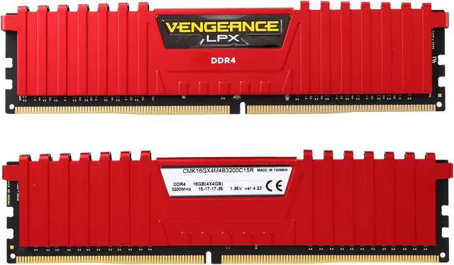 Alt view image 2 of 6 - CORSAIR Vengeance LPX 16GB (4 x 4GB) DDR4 3200 (PC4 25600) Memory Kit, Corsair Vengeance Airflow Included Model CMK16GX4M4B3200C15R