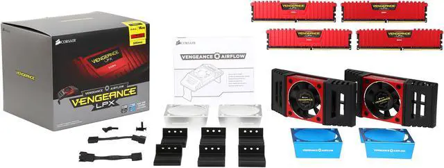 Alt view image 6 of 6 - CORSAIR Vengeance LPX 16GB (4 x 4GB) DDR4 3200 (PC4 25600) Memory Kit, Corsair Vengeance Airflow Included Model CMK16GX4M4B3200C15R