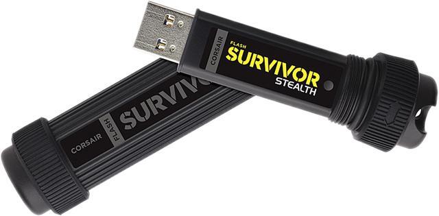 Alt view image 2 of 8 - Corsair 128GB Survivor Stealth USB 3.0 Flash Drive (CMFSS3B-128GB)