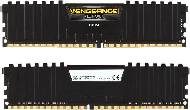 Alt view image 2 of 6 - CORSAIR Vengeance LPX 128GB (8 x 16GB) DDR4 2133 (PC4 17000) Memory Kit - Black Model CMK128GX4M8A2133C13