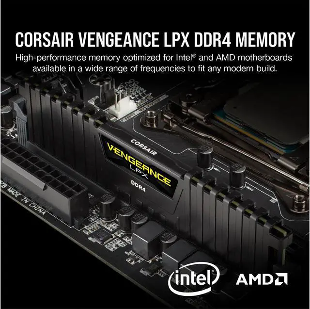 Alt view image 2 of 5 - CORSAIR Vengeance LPX 32GB (2 x 16GB) 288-Pin PC RAM DDR4 2666 (PC4 21300) Desktop Memory Model CMK32GX4M2A2666C16R