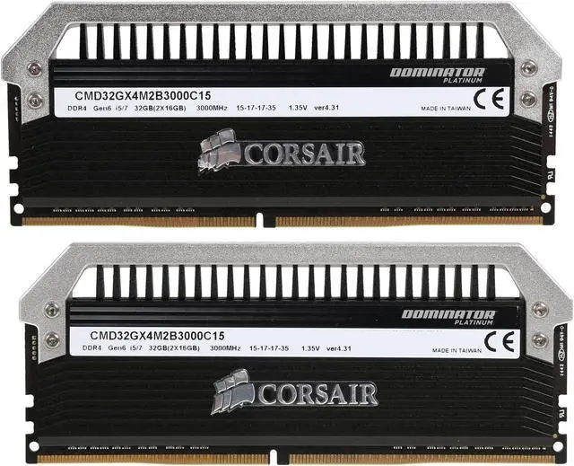 Alt view image 2 of 3 - CORSAIR Dominator Platinum 32GB (2 x 16GB) DDR4 3000 (PC4 24000) Desktop Memory Model CMD32GX4M2B3000C15