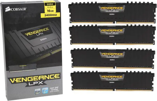 Alt view image 3 of 3 - CORSAIR Vengeance LPX 16GB (4 x 4GB) DDR4 2400 (PC4 19200) Desktop Memory Model CMK16GX4M4A2400C16