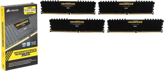 Alt view image 3 of 3 - CORSAIR Vengeance LPX 64GB (4 x 16GB) DDR4 2800 (PC4 22400) Desktop Memory Model CMK64GX4M4B2800C14