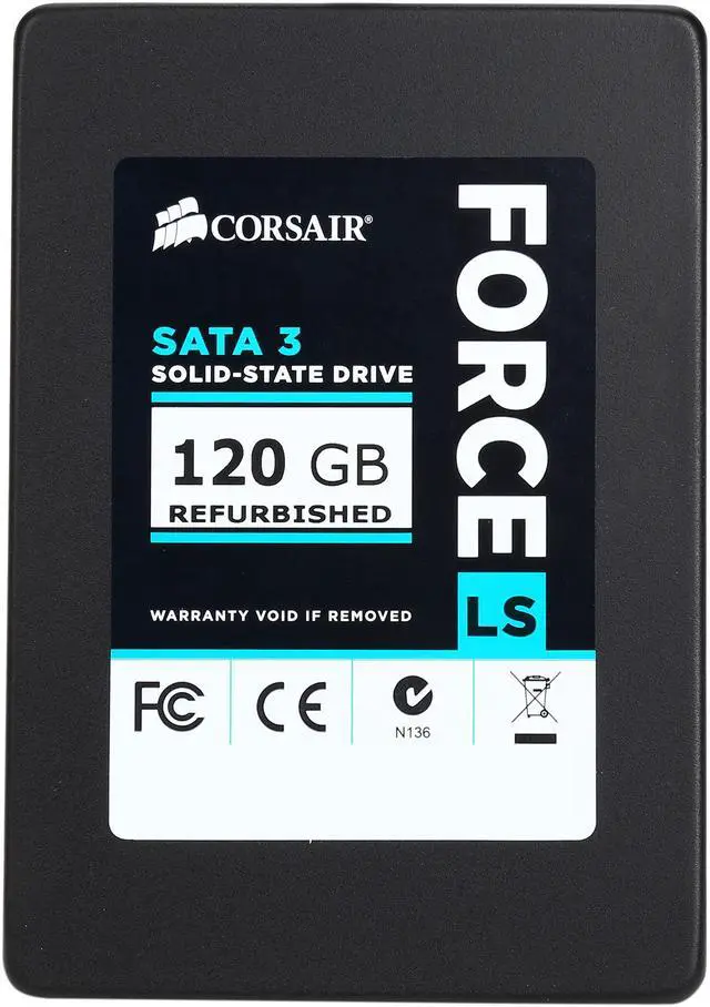 Alt view image 2 of 5 - Corsair Force LS 2.5" 120GB SATA III MLC Internal Solid State Drive (SSD) CSSD-F120GBLSB/RF2 - Certified Refurbished