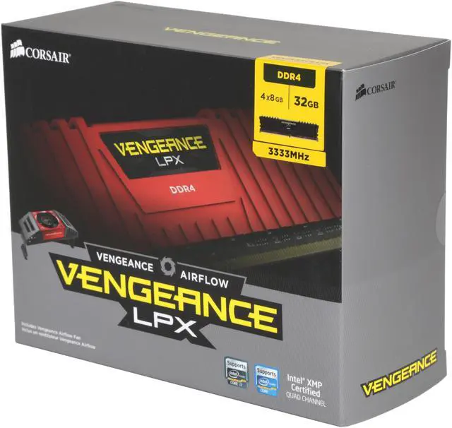 Alt view image 3 of 3 - CORSAIR Vengeance LPX 32GB (4 x 8GB) DDR4 3333 (PC4 26600) Desktop Memory Model CMK32GX4M4B3333C16