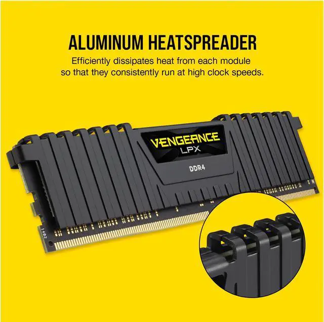 Alt view image 4 of 9 - CORSAIR Vengeance LPX 8GB 288-Pin PC RAM DDR4 2400 (PC4 19200) Desktop Memory Model CMK8GX4M1A2400C16