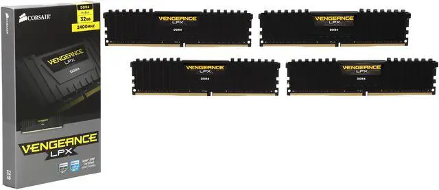 Alt view image 3 of 3 - CORSAIR Vengeance LPX 32GB (4 x 8GB) DDR4 2400 (PC4 19200) Desktop Memory Model CMK32GX4M4A2400C12