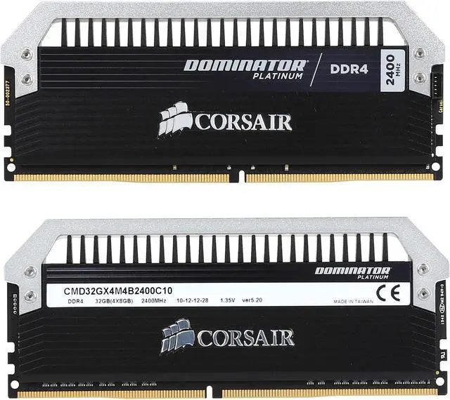 Alt view image 2 of 3 - CORSAIR Dominator Platinum 32GB (4 x 8GB) DDR4 2400 (PC4 19200) Desktop Memory Model CMD32GX4M4B2400C10