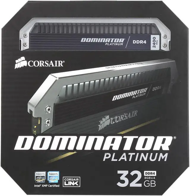Alt view image 3 of 3 - CORSAIR Dominator Platinum 32GB (4 x 8GB) DDR4 2400 (PC4 19200) Desktop Memory Model CMD32GX4M4B2400C10