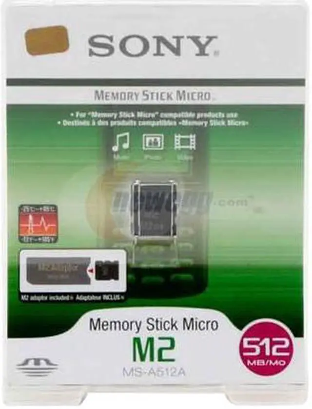 Main image of SONY 512MB Memory Stick Micro (M2) Flash Media Model MS-A512A