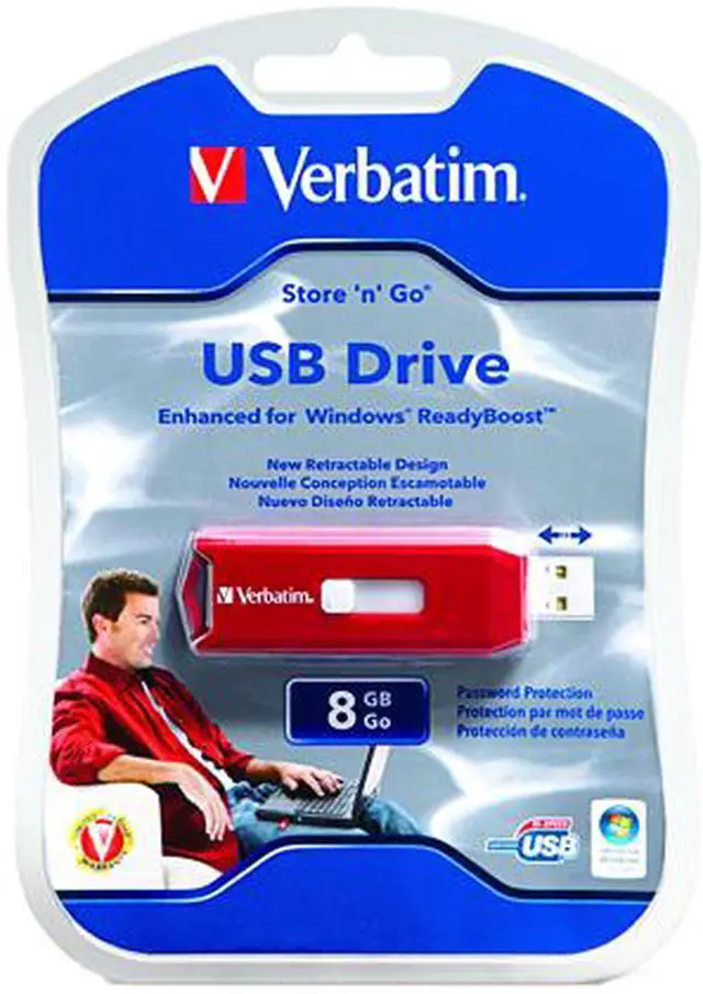 Alt view image 6 of 6 - Verbatim Store 'n' Go 8GB USB 2.0 Flash Drive (Red) 95507