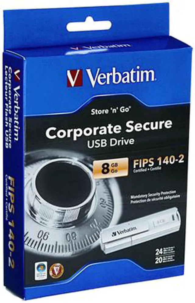Alt view image 3 of 3 - Verbatim Store 'n' Go Corporate Secure 8GB Flash Drive (USB2.0 Portable) FIPS Edition 96714