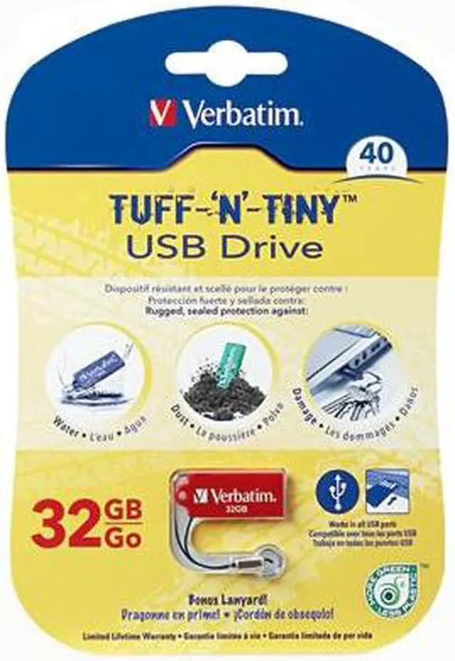 Alt view image 4 of 4 - Verbatim TUFF-'N'-TINY 32GB USB 2.0 Flash Drive 97465
