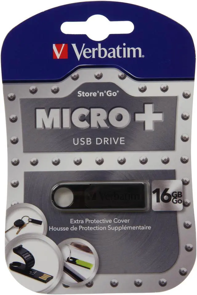 Alt view image 5 of 5 - Verbatim Store 'n' Go Micro Plus 16GB USB 2.0 Flash Drive 97764