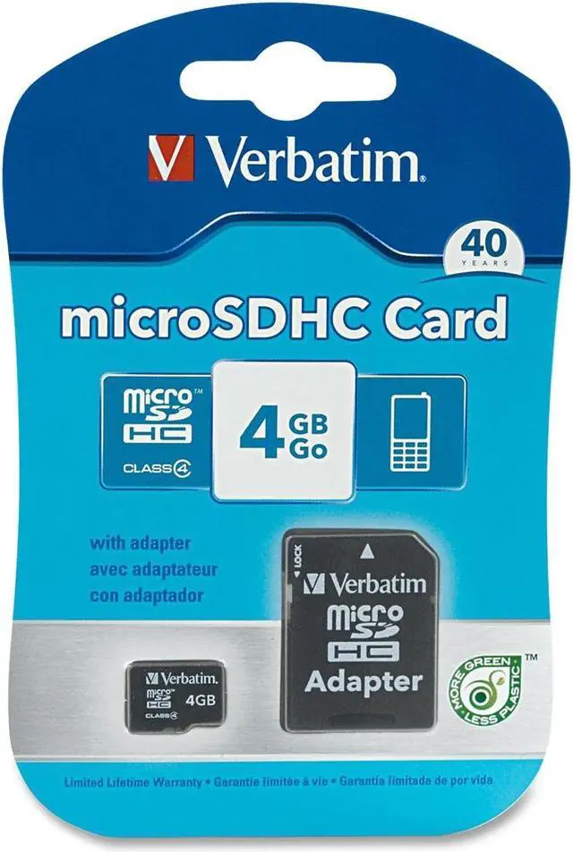 Alt view image 2 of 2 - Verbatim 4GB 96726 microSD High Capacity (microSDHC) Card