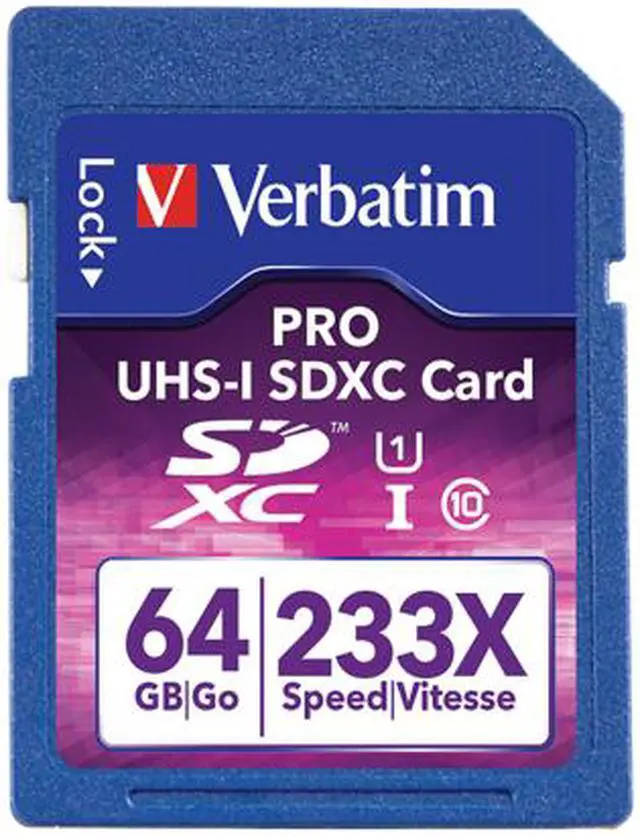 Main image of Verbatim PRO 233X 64GB Secure Digital Extended Capacity (SDXC) Flash Card Model 97466