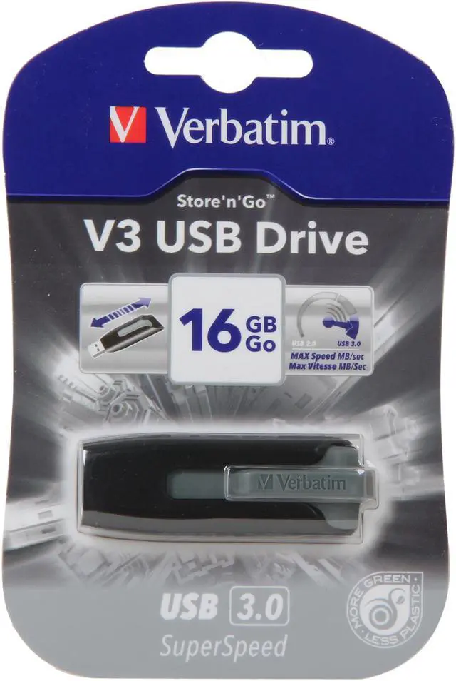 Alt view image 5 of 5 - Verbatim Store 'n' Go V3 16 GB USB 3.0 Flash Drive - Gray