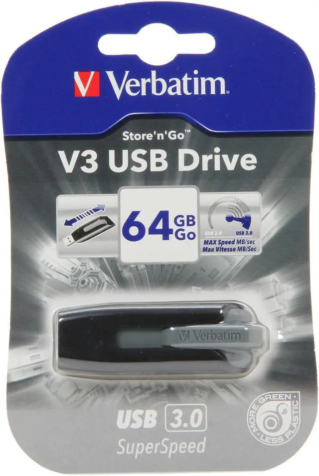 Alt view image 5 of 5 - Verbatim Store 'n' Go V3 64GB USB 3.0 Flash Drive 49174