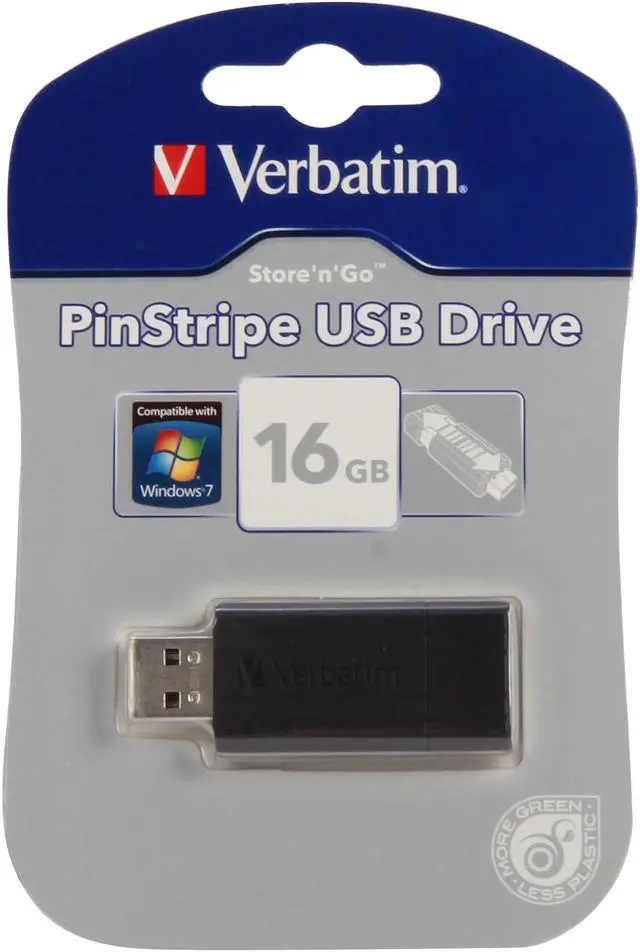 Alt view image 5 of 5 - Verbatim Pinstripe 16GB USB 2.0 Flash Drive 49063