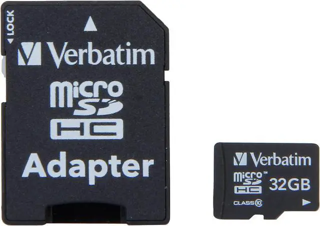 Alt view image 2 of 5 - Verbatim 32GB microSDHC Flash Card w/ Adapter Model 44083