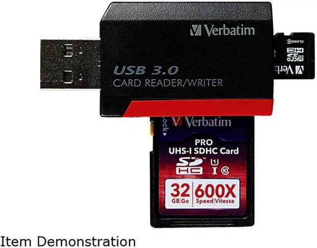 Alt view image 3 of 4 - Verbatim Pocket Card Reader, USB 3.0 - Black