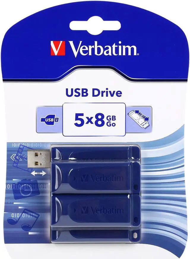 Alt view image 6 of 6 - Verbatim 8GB USB Flash Drive (Blue, 5-Pack) 99121