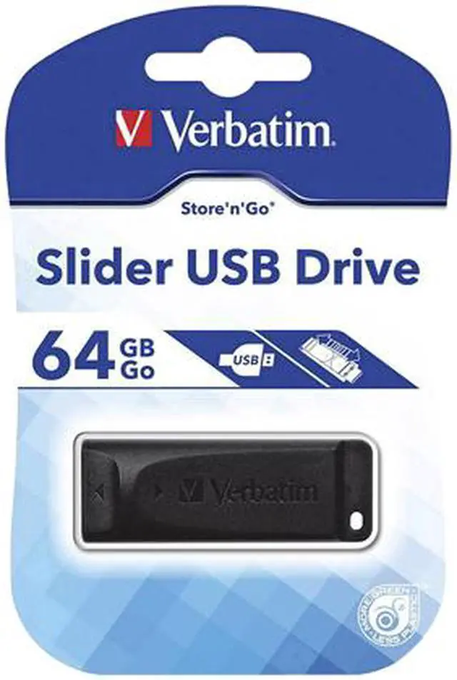 Alt view image 4 of 4 - Verbatim 64GB USB2.0 Store 'n' Go Slider USB Drive Model 98698