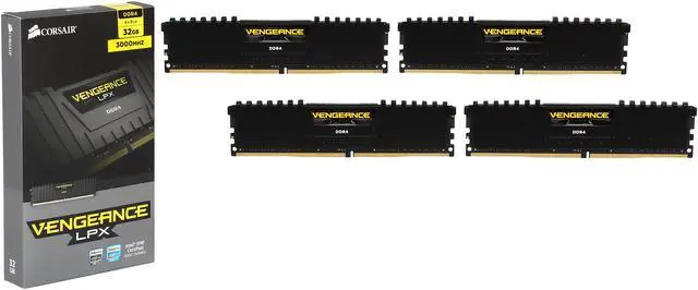Alt view image 3 of 3 - CORSAIR Vengeance LPX 32GB (4 x 8GB) DDR4 3000 (PC4 24000) Desktop Memory Model CMK32GX4M4C3000C15
