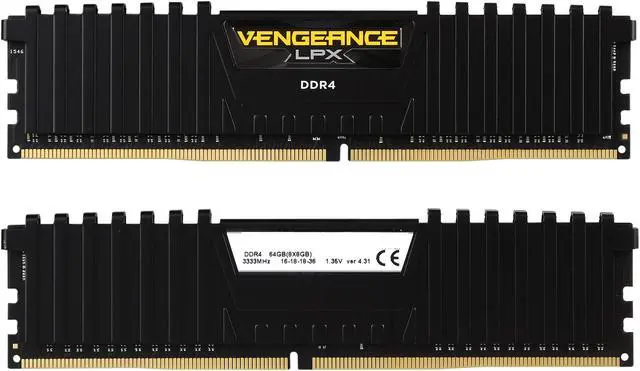 Alt view image 2 of 6 - CORSAIR Vengeance LPX 64GB (8 x 8GB) DDR4 3333 (PC4 26600) Desktop Memory Model CMK64GX4M8B3333C16