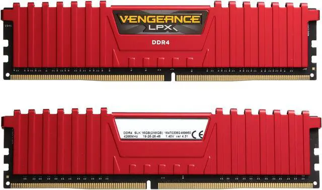 Alt view image 2 of 7 - CORSAIR Vengeance LPX 16GB (2x8GB) DDR4 4266 (PC4-34100) C19 for Intel 200 - Red