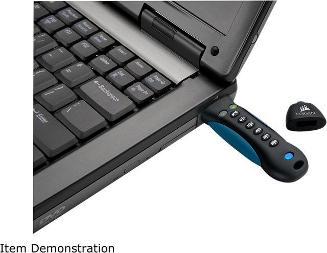 Alt view image 4 of 5 - CORSAIR Padlock 3 64GB Secure USB 3.0 Flash Drive with Keypad 256bit AES Encryption CMFPLA3B-64GB