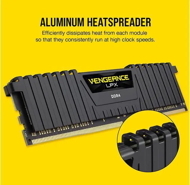 Alt view image 4 of 5 - CORSAIR Vengeance LPX (AMD Ryzen Ready) 16GB (2 x 8GB) 288-Pin DDR4 2666 (PC4 21300) AMD Optimized Desktop Memory Model CMK16GX4M2Z2666C16