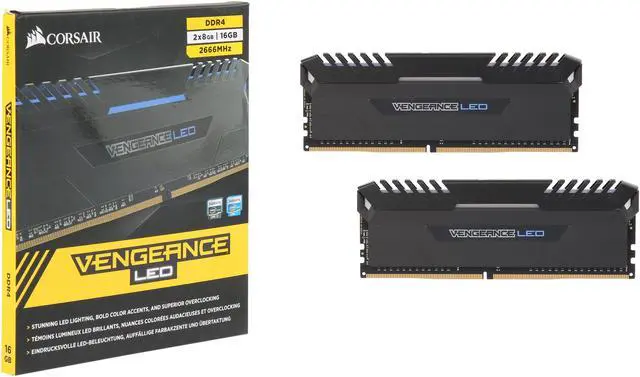 Alt view image 3 of 3 - CORSAIR Vengeance LED 16GB (2 x 8GB) DDR4 2666 (PC4 21300) Desktop Memory Model CMU16GX4M2A2666C16B