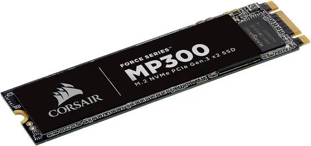 Alt view image 3 of 6 - Corsair Force MP300 M.2 2280 960GB PCI-Express 3.0 x2, NVME 1.3 3D TLC Internal Solid State Drive (SSD) CSSD-F960GBMP300