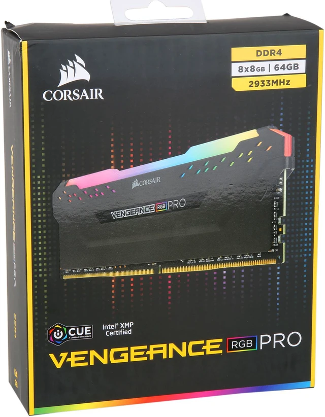 Alt view image 4 of 4 - CORSAIR Vengeance RGB Pro 64GB (8 x 8GB) DDR4 2933 (PC4 23400) Desktop Memory Model CMW64GX4M8Z2933C16