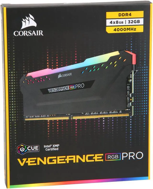 Alt view image 5 of 5 - CORSAIR Vengeance RGB Pro 32GB (4 x 8GB) DDR4 4000 (PC4 32000) Desktop Memory Model CMW32GX4M4K4000C19