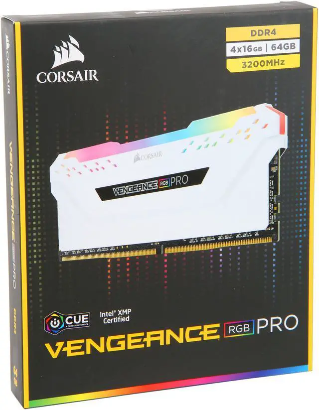 Alt view image 4 of 4 - CORSAIR Vengeance RGB Pro 64GB (4 x 16GB) DDR4 3200 (PC4 25600) Desktop Memory Model CMW64GX4M4C3200C16W